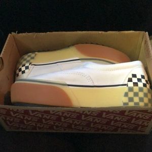 Brand new stacked white/checkered vans